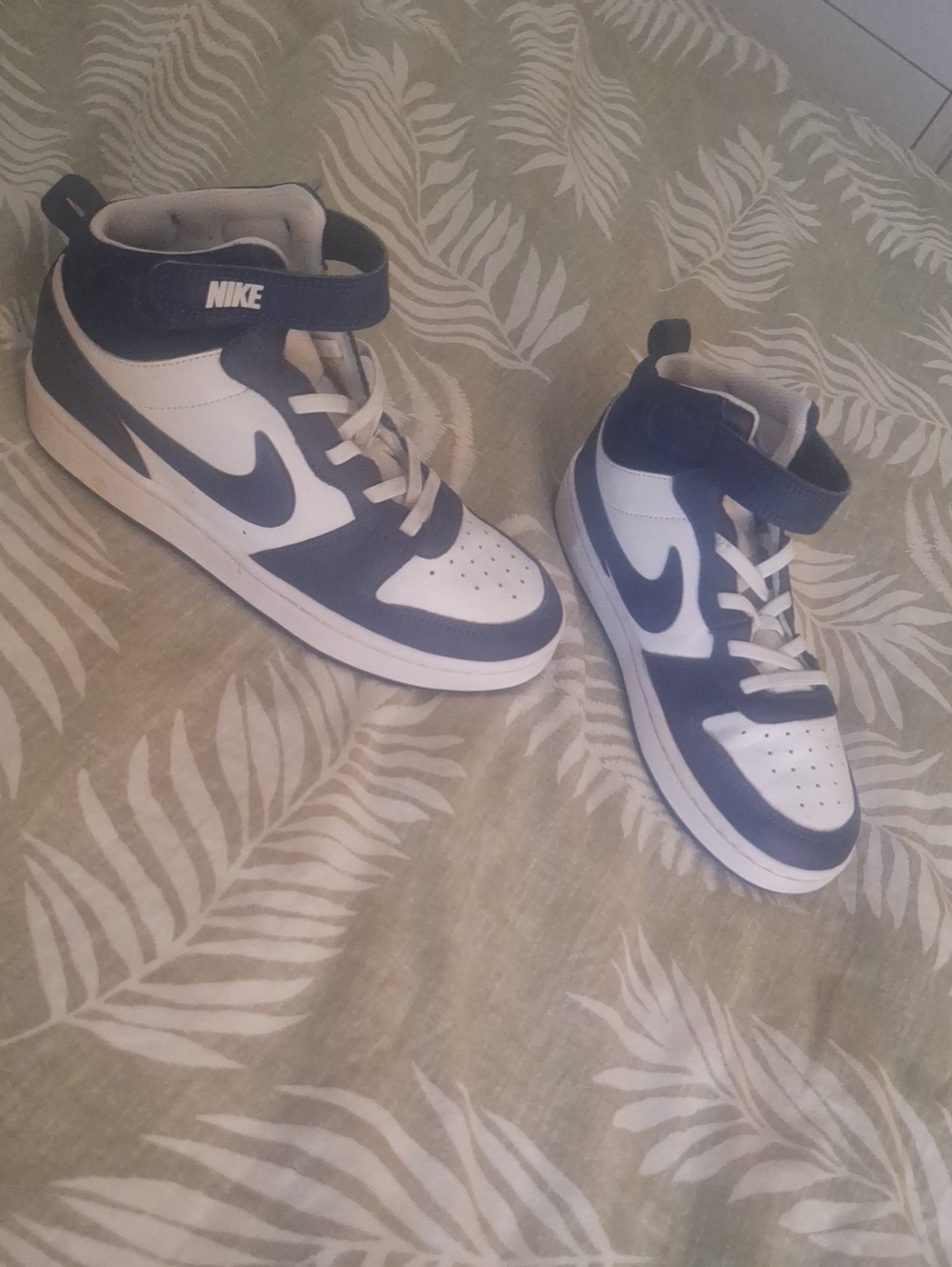 Nike Kids Navy and White High-Top Sneakers
